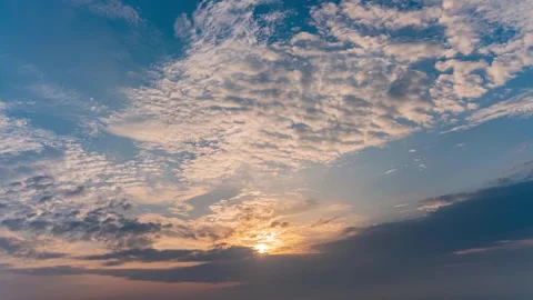 4K Time Lapse of Sunset Sky with Shifting Cloud Layers Video stock 319927323