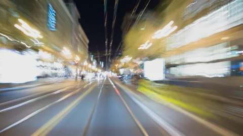 4k time lapse taken driving across San Francisco at night as it starts to rain Stock Footage 46680554