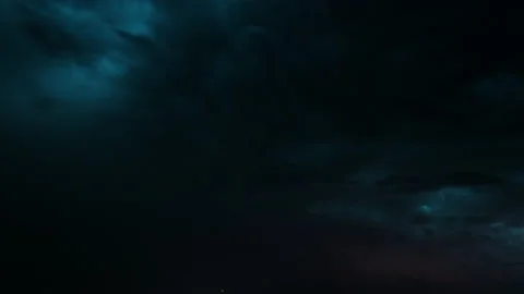 4K Time Lapse Timelapse Night View Dark Blue Cloudy Rainy Sky. Dramatic Sky With Stock Footage 160078440