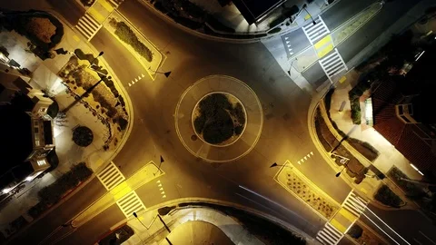 4K Time Lapse of Traffic Circle Stock Footage 84913354