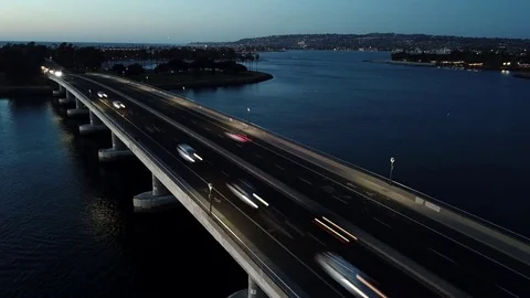 4K Time Lapse of traffic Crossing Bay Bridge Stock Footage 84913217