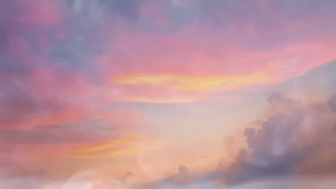 4k Time Lapse Vanilla Sky and evening sunshine with beautiful clouds Stock Footage 237852435