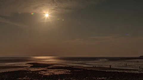 4K time lapse video of the 2026 solar eclipse from Llandudno, North Wales Stock Footage 342165980