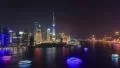4K Time Lapse Video: China Shanghai Huangpu River at Night. 4k or 4k+ Resolution