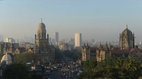 4k Time lapse video of formerly Victoria Terminus now CST, Mumbai. Stock Footage 74181188