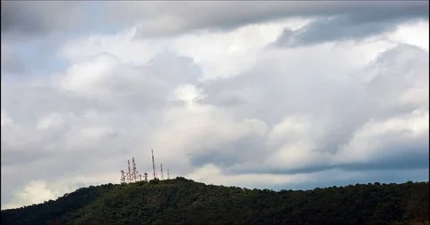 4K Time lapse video Group of Telecommunication Tower on the mountain with clo Video stock 82965893