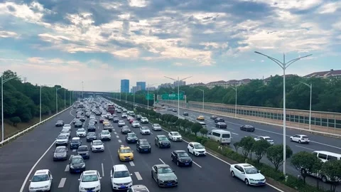 4K Time Lapse Video of Heavy Traffic During Rush Hour Stock Footage 319892948