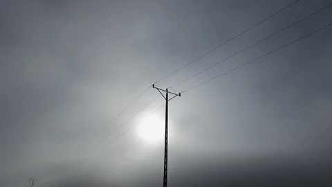 4K time-lapse video motion. Voltage power transmission towers Stock Footage 212432778