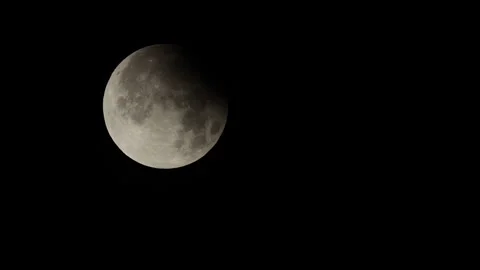 4K time lapse video of the partial lunar eclipse in September 2024 Stock Footage 285243947