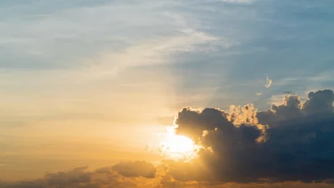 4K Time lapse video Scene of Colorful sunset with Moving clouds background in Stock Footage 125925177