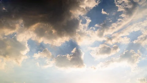 4K Time lapse video Scene of Ray light on sun beam with Moving clouds backgro Stock Footage 127734092