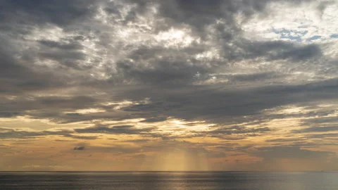 4K Time lapse video Scene of Ray light on sun beam with Moving clouds backgro Stock Footage 133867409