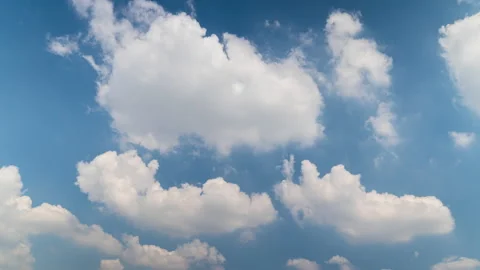 4K Time lapse video Scene of A group of fluffy white clouds movement whit blu Stock Footage 146698148