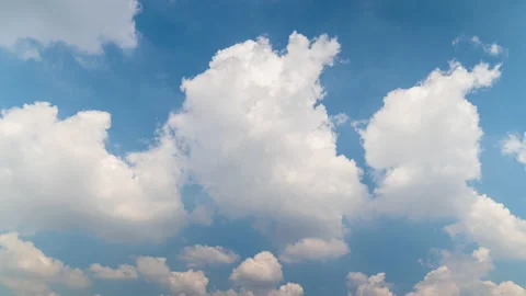 4K Time lapse video Scene of A group of fluffy white clouds movement whit blu Stock Footage 146698782