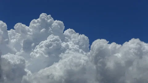 4K Time Lapse Video Scene Of Fluffy White Clouds Movement Against Blue Sky Stock Footage 158616426