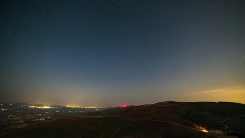4K time lapse video of stars over the Clwydian Range, North Wales Stock Footage 314787406