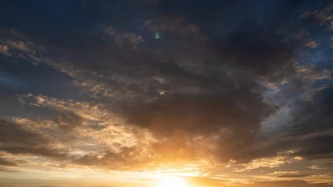 4K Time lapse video video Scene of Colorful sunset with Moving clouds backgro Stock Footage 100175148