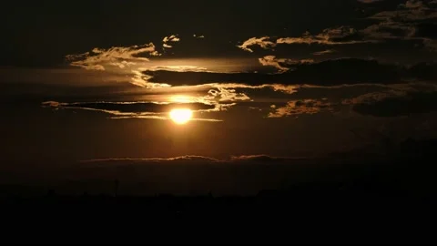 4k time-lapse video of a warm Sunset in an Indian city Stock Footage 138258347
