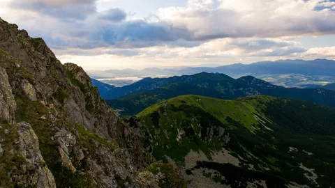 4K Time Lapse View From the Dumbier Low Tatras National Park, Mountain Lit By Stock Footage 121290658