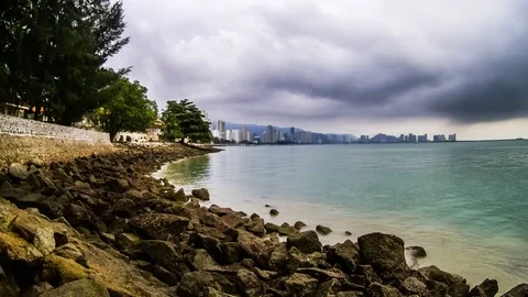 4K Time lapse view of George Town, townhall view during sunrise, Penang Stock Footage 103986718
