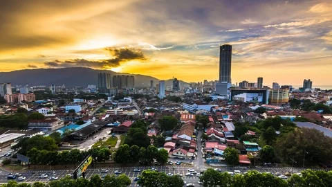 4K Time Lapse view in George Town, Penang Stock Footage 107599812