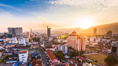 4K Time Lapse view in George Town, Penang Stock Footage 107666845