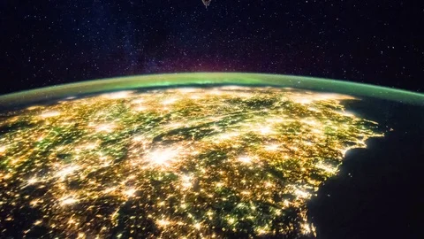 4K time lapse view from International Space Station passing over North America Stock Footage 103988535