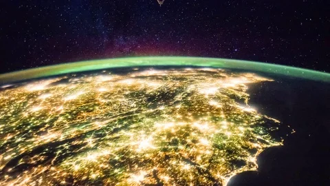 4K time lapse view from International Space Station passing over North America Stock Footage 103988541
