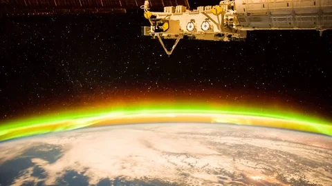 4K time lapse view from ISS passing over on top Pacific Ocean Stock Footage 103988472