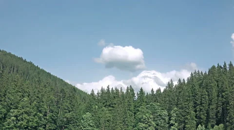 4K Time Lapse of View of the Mountains Covered with Forests Stock Footage 65488856