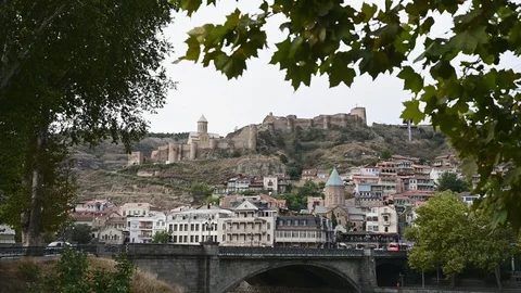 4K Time lapse. View of the old city of Tbilisi, Georgia Stock Footage 120252810