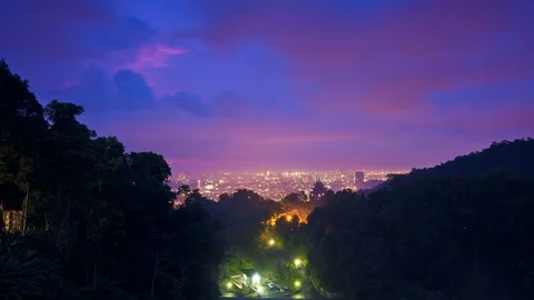 4K Time Lapse view of sunrise from Air Itam Dam of George Town Penang Stock Footage 103987025