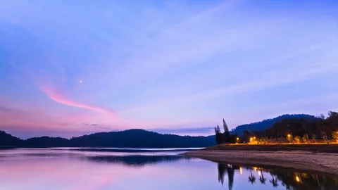 4K Time Lapse view of sunrise view in Mengkuang Dam, Bukit Mertajam , Penang Stock Footage 103987193