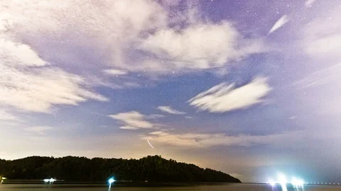 4K Time Lapse view of sunset to milky way Stock Footage 103986791