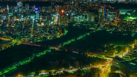4k Time lapse view of Tokyo city at twilight, Japan Stock Footage 113003379