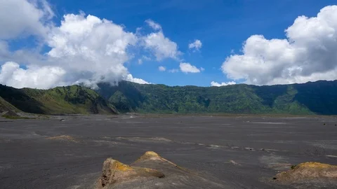 4K Time lapse of whispering sands in Bromo Tengger Semeru national park Stock Footage 89059739