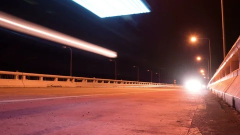 4k time lapse,Car lights In traffic at night Stock Footage 97483099