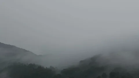 4k Timelaps lightning strikes in the clouds the mountains during a summer storm. Stock Footage 108409462