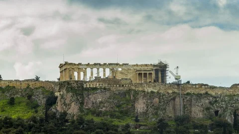 4K Timelapse Acropolis with amazing cloud movement, Athens Greece Stock-Footage 101636678