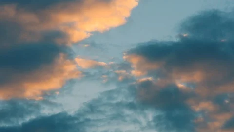 4K Timelapse - Amazing Fast Clouds During Sunset Stock Footage 128936620