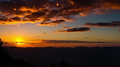 4K Timelapse Beautiful Orange Sunset - Mount Warning Australia Stock Footage 139315430