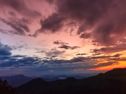 4K Timelapse, Beautiful sunset at twilight in rainforest Thailand. Stock Footage 72537396