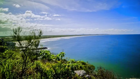4K Timelapse Blue Ocean Beach - Evans Head Stock Footage 139186289