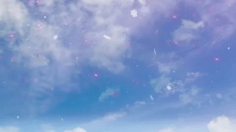 4K timelapse Blue sky background and bright clouds in winter Stock Footage 220167474