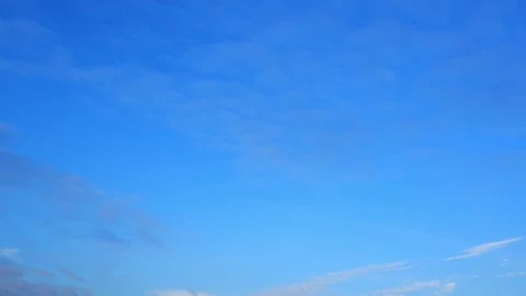 4K : Timelapse of the blue sky with white clouds, Time-lapse footage.  Stock Footage 266227013