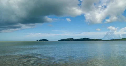 4K Timelapse Blue sky white cloud over mountain on Tropical blue Stock Footage 269091487