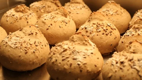 4K Timelapse of Bread Baking in Oven Stock Footage 113120941