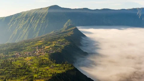 4K Timelapse of Bromo volcano at sunrise Stock Footage 75373952