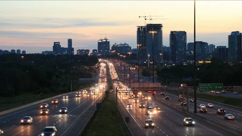 4k timelapse car moving highway night time Stock Footage 91138180