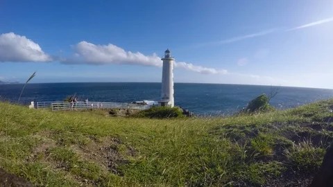 4k Timelapse of a caribbean island lighthouse Stock Footage
